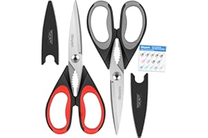 iBayam Kitchen Scissors All Purpose Heavy Duty, Kitchen Utensils Set, Stainless Steel Cooking Utensils Gadgets, Meat Poultry 