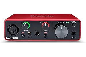 Focusrite Scarlett Solo 3rd Gen USB Audio Interface for Guitarists, Vocalists, Podcasters or Producers to record and playback