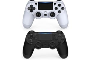 Wuthur PS4 Controller Wireless 2 Pack, Compatible with PlayStation 4 - Black & White