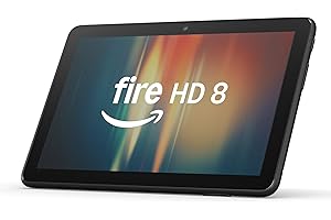 New Amazon Fire HD 8 tablet, 8” HD Display, 3GB memory, 32GB, designed for portable entertainment, Black, (2024 release)