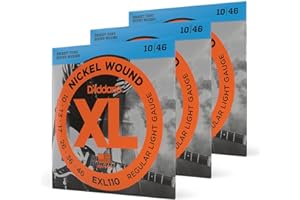 D'Addario Guitar Strings - XL Nickel Electric Guitar Strings - EXL110-3D - Perfect Intonation, Consistent Feel, Reliable Dura