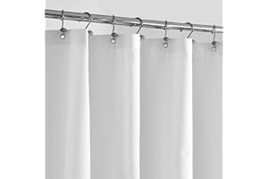 ALYVIA SPRING Waterproof Fabric Shower Curtain Liner with 3 Magnets - Soft Hotel Quality Cloth Shower Liner, Light-Weight & M