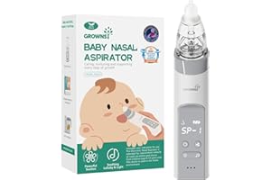 GROWNSY Nasal Aspirator for Baby, Baby Nose Sucker Pro with 3 Soft Silicone Tips, Adjustable Suction, Electric Nose Suction f