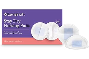 Lansinoh Stay Dry Disposable Nursing Pads, Soft and Super Absorbent Breast Pads, Breastfeeding Essentials for Moms, 100 Count