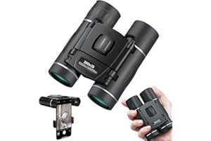 300x25 Binoculars for Adults and Kids, High Powered Mini Pocket Binoculars with Phone Adapter, Waterproof Compact Binoculars 