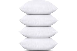 Utopia Bedding Throw Pillows (Set of 4, White), 18 x 18 Inches Pillows for Sofa, Bed and Couch Decorative Stuffer Pillows