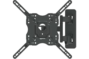 Amazon Basics Full Motion Articulating TV Wall Mount, with Swivel and Tilt, for 26" to 55" TVs and Flat Panels up to 80 Lbs, 