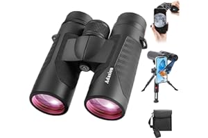 12x42 HD Binoculars for Adults High Powered with Phone Adapter and Tripod, Super Bright BAK4 Prism Waterproof Binoculars for 