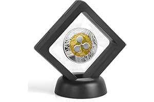 Ripple Coin XRP Crypto Commemorative Collectors Coin, Includes Coin Decoration Stand and Round Clear case 0.3mm