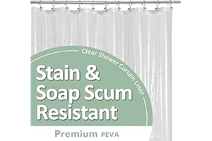 Barossa Design Plastic Shower Liner Clear - Premium PEVA Shower Curtain Liner with Rustproof Grommets and 3 Magnets, Waterpro