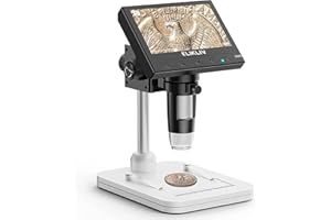 Elikliv Microscope, LCD Digital Coin Microscope 1000x, Coin Magnifier with 8 Adjustable LED Lights, PC View Compatible with W