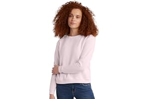 Hanes Women's Ecosmart V-Notch Crewneck Sweatshirt, Fleece Pullover Sweatshirt For Women