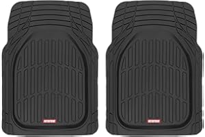 Motor Trend -2 Piece Front Car Floor Mats- Black FlexTough Contour Liners-Deep Dish Heavy Duty Rubber Floor Mats for Car SUV 