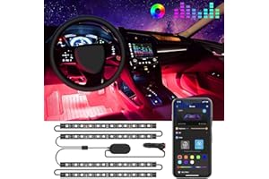 Govee Car LED Lights, Smart Interior Lights with App Control, RGB Inside Car Lights with DIY Mode and Music Mode, 2 Lines Des