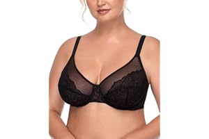 HSIA Minimizer Bras for Women Full Coverage Underwire Bras Plus Size Lifting Lace Bra for Heavy Breast