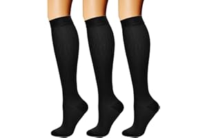 CHARMKING Compression Socks for Women & Men Circulation (3 Pairs) 15-20 mmHg is Best Support for Athletic Running Cycling