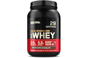 Optimum Nutrition Gold Standard 100% Whey Protein Powder, Double Rich Chocolate, 2 Pound (Packaging May Vary)