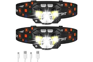 LHKNL Headlamp Flashlight, 1200 Lumen Ultra-Light Bright LED Rechargeable Headlight with White Red Light,2-Pack Waterproof Mo