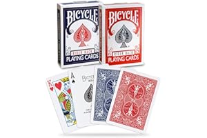 Bicycle Rider Back Playing Cards, Standard Index, Poker Cards, Premium Playing Cards, Red & Blue, 2 Count (Pack of 1)