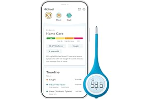 Kinsa Smart,Fever, Digital Medical Baby, Kid and Adult Termometro - Accurate, Fast, FDA Cleared Thermometer for Oral, Armpit 