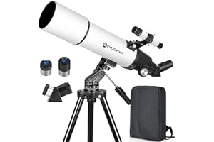 Telescopes for Adults Astronomy, 80mm Aperture 600mm Refractor Telescope for Kids & Beginners, Compact and Portable Travel Te