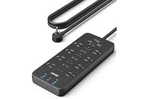 Surge Protector Power Strip (2100J), Anker 12 Outlets with 1 USB C and 2 USB Ports foriPhone 15/15 Plus/15 Pro/15 Pro Max, 5f