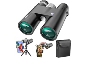 18x50 HD Binoculars for Adults with Upgraded Phone Adapter, Tripod and Tripod Adapter - High Powered with Super Bright and La