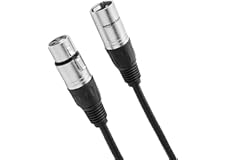 Amazon Basics XLR Male to Female Microphone Cable for Speaker or PA System, All Copper Conductors, 6MM PVC Jacket, 6 Foot, Bl