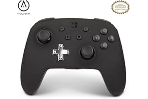 PowerA Enhanced Nintendo Switch Controller Wireless - Black, Rechargeable Pro Controller for Switch, Immersive Motion Control