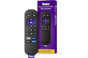 Roku Voice Remote | TV Remote Control with Voice Control, TV Controls, Simple Setup, & Pre-Set App Shortcuts - Replacement Re