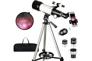 Telescope for Kids Adults Beginners,70mm Aperture 400mm Focal Length Telescopio for Astronomy, Multi Coated Travel Refractor 