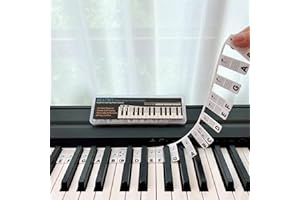 BEATBIT Piano Notes Guide for Beginner, Removable Piano Keyboard Note Labels for Learning, 88-Key Full Size, Made of Silicone