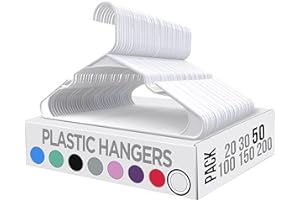 Utopia Home Plastic Hangers 50 Pack - Perfect for Clothes Hangers Space Saving - Durable and Strong Coat or Pant Hangers for 