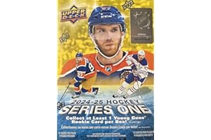 2024-2025 Upper Deck Series One Hockey NHL Trading Card Blaster Box (1 Young Guns Rookie Card and 1 Blaster Exclusive Green D