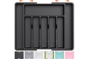 Lifewit Silverware Drawer Organizer, Expandable Utensil Tray for Kitchen, BPA Free Flatware and Cutlery Holder, Adjustable Pl