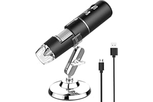 Wireless Digital Microscope Handheld USB HD Inspection Camera 50x-1000x Magnification with Stand Compatible with iPhone, iPad