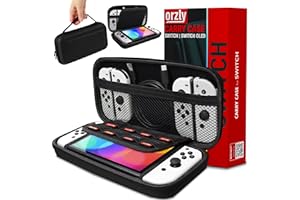 Orzly Carry Case Compatible with Nintendo Switch and New Switch OLED Console -Protective Hard Portable Travel Carry Case Shel