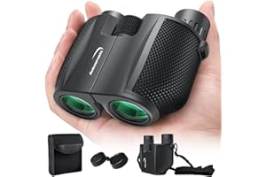 Aurosports 10x25 Binoculars for Adults and Kids, Large View Compact Binoculars with Low Light Vision, Easy Focus Small Binocu