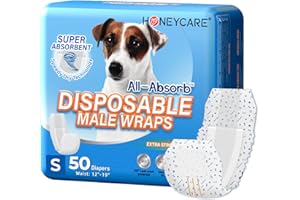 HONEY CARE All-Absorb A26 Male Dog Wrap, 50 Count, Small