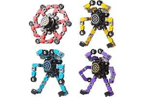 Gokeey Transformable Fidget Spinners 4 Pcs for Kids and Adults Stress Relief Sensory Toys for Boys and Girls Fingertip Gyros 