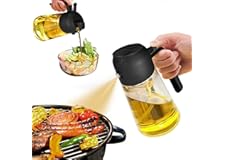 YARRAMATE Oil Sprayer for Cooking, 2 in 1 Olive Oil Dispenser Bottle for Kitchen, 16oz/470ml Premium Glass Oil Bottle, Food-g