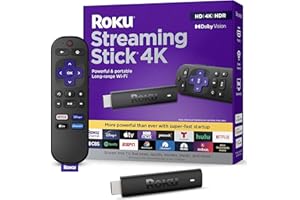 Roku Streaming Stick 4K | Portable Roku Streaming Device 4K/HDR/Dolby Vision, Roku Voice Remote, Free & Live TV