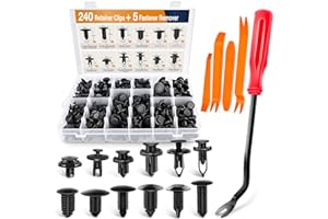 GOOACC - GRC-33 240PCS Bumper Retainer Clips Car Plastic Rivets Fasteners Push Retainer Kit Most Popular Sizes Auto Push Pin 