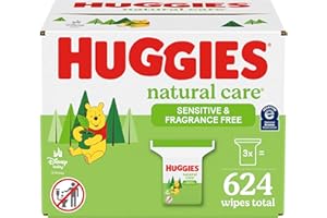 Huggies Natural Care Sensitive Baby Wipes, Hypoallergenic, 99% Purified Water, 3 Refill Packs (624 Wipes Total) packaging may