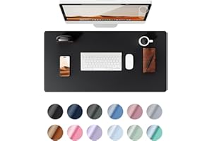 YSAGi Leather Desk Pad Protector, Office Desk Mat, Large Mouse Pad, Non-Slip PU Leather Desk Blotter, Laptop Desk Pad, Waterp