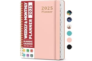 2025 Planner - Weekly and Monthly Planner Spiral Bound, January 2025 - December 2025, Hardcover 2025 Calendar Planner Book wi