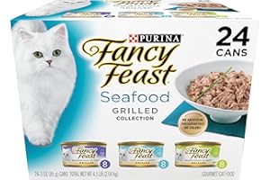 Purina Fancy Feast Grilled Wet Cat Food Seafood Collection in Wet Cat Food Variety Pack - (Pack of 24) 3 oz. Cans