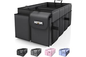 HOTOR Trunk Organizer for Car - Car Organizer, Foldable Trunk organizer for SUVs & Sedans, Sturdy Car Organization for Car Ac