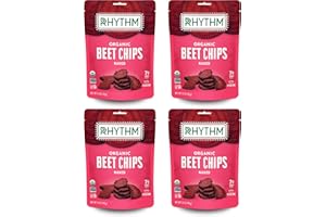 Rhythm Superfoods Beet Chips Organic and Non GMO Vegan Gluten Free Snacks, Naked, 1.4 Ounce (Pack of 4)