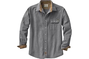 Legendary Whitetails Men's Buck Camp Flannel, Long Sleeve Plaid Button Down Casual Shirt, Corduroy Cuffs